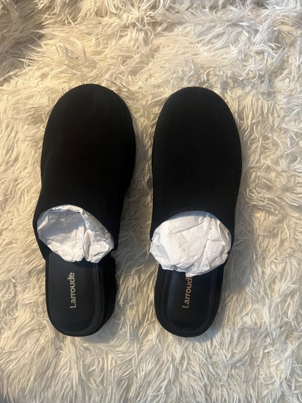 Larroudé Miso Flatform Clog Black Suede Sz 9 NEW in Box